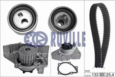 Ruville 56607701 - Водяной насос + комплект зубчатого ремня ГРМ autospares.lv