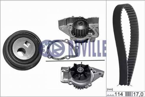 Ruville 56618701 - Водяной насос + комплект зубчатого ремня ГРМ autospares.lv