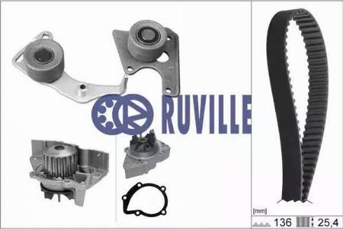 Ruville 56622704 - Водяной насос + комплект зубчатого ремня ГРМ autospares.lv
