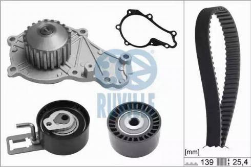 Ruville 56676701 - Водяной насос + комплект зубчатого ремня ГРМ autospares.lv