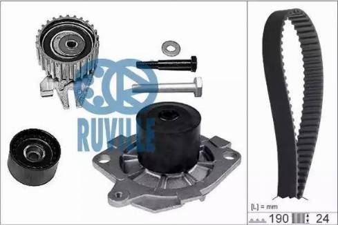 Ruville 56036751 - Водяной насос + комплект зубчатого ремня ГРМ autospares.lv