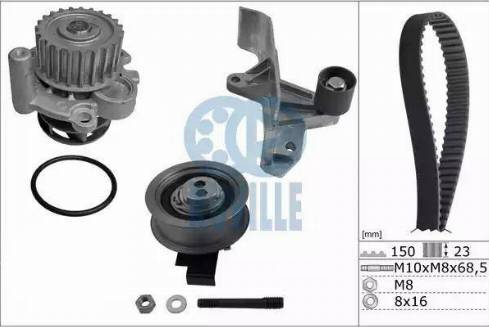 Ruville 56364711 - Водяной насос + комплект зубчатого ремня ГРМ autospares.lv