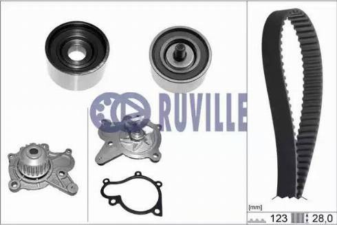 Ruville 58408701 - Водяной насос + комплект зубчатого ремня ГРМ autospares.lv