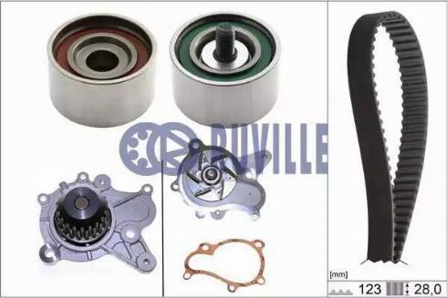 Ruville 58408702 - Водяной насос + комплект зубчатого ремня ГРМ autospares.lv