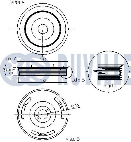 Ruville 520053 - Шкив коленчатого вала autospares.lv