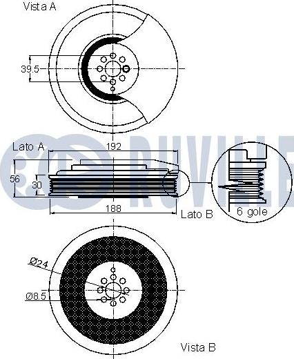 Ruville 520065 - Шкив коленчатого вала autospares.lv