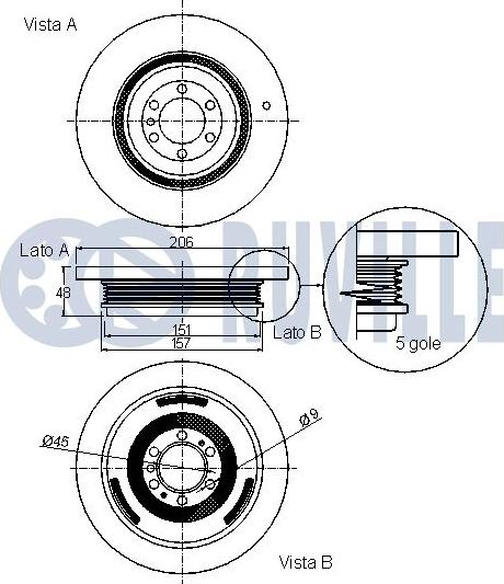 Ruville 520082 - Шкив коленчатого вала autospares.lv