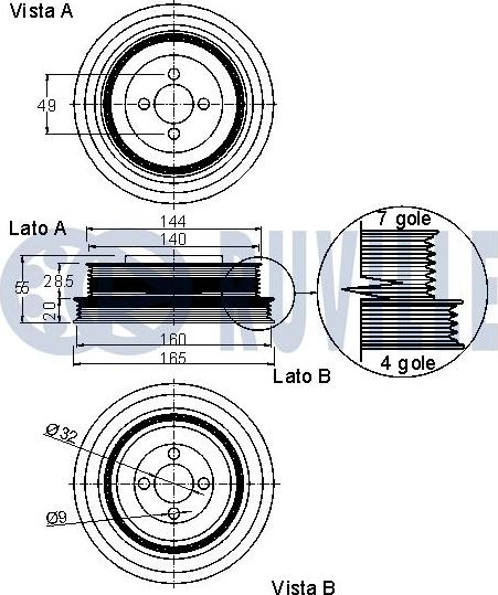 Ruville 520101 - Шкив коленчатого вала autospares.lv