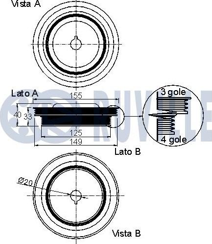 Ruville 520174 - Шкив коленчатого вала autospares.lv