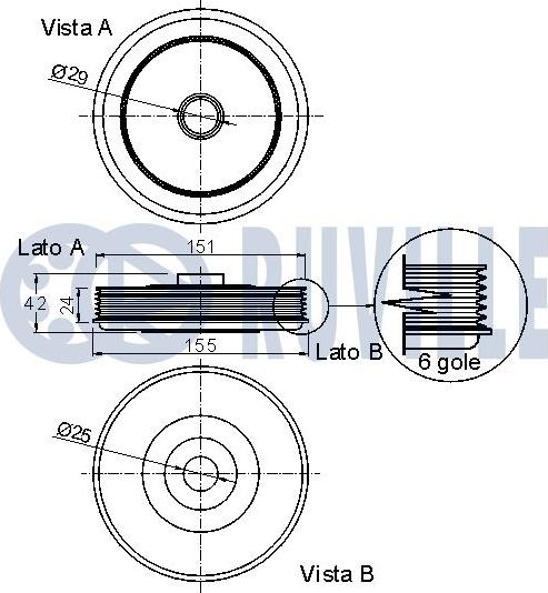 Ruville 520175 - Шкив коленчатого вала autospares.lv