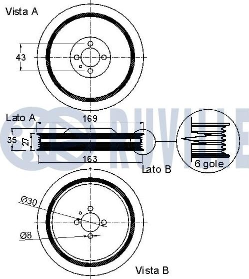 Ruville 520246 - Шкив коленчатого вала autospares.lv