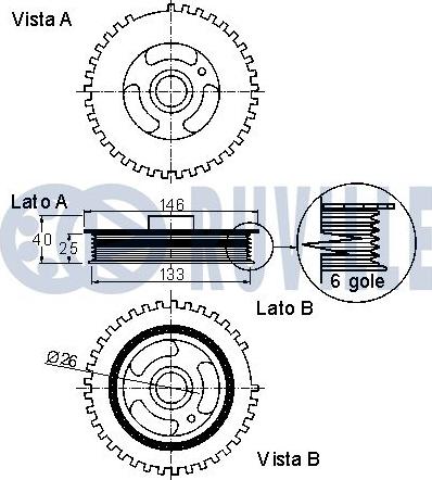 Ruville 520255 - Шкив коленчатого вала autospares.lv