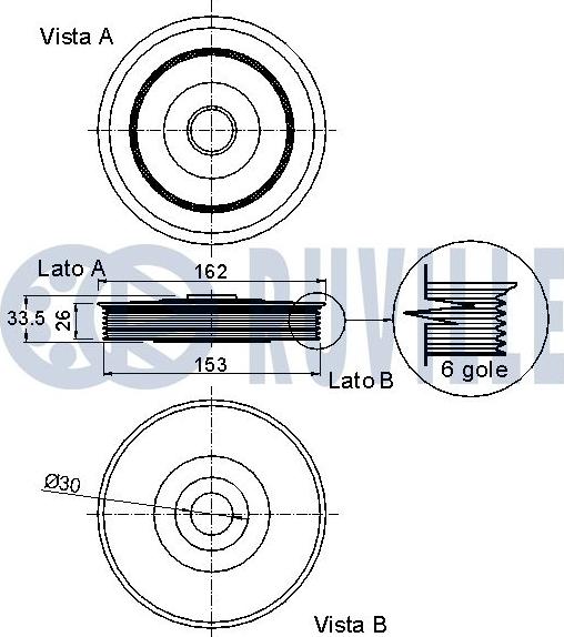 Ruville 520258 - Шкив коленчатого вала autospares.lv