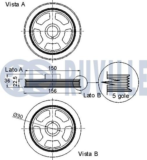 Ruville 520210 - Шкив коленчатого вала autospares.lv