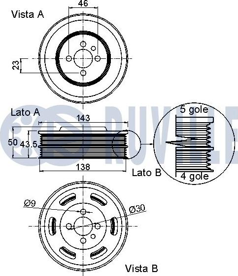 Ruville 520280 - Шкив коленчатого вала autospares.lv