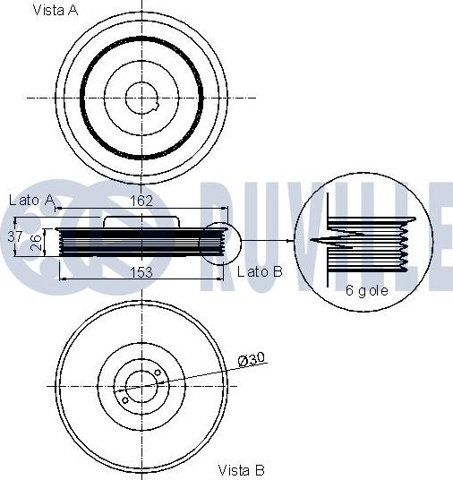 Ruville 520222 - Шкив коленчатого вала autospares.lv