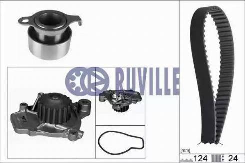 Ruville 57401721 - Водяной насос + комплект зубчатого ремня ГРМ autospares.lv