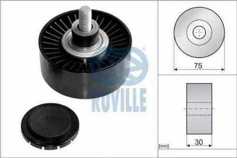 Ruville 57609 - Ролик, поликлиновый ремень autospares.lv