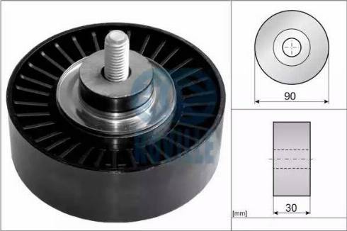 Ruville 57608 - Ролик, поликлиновый ремень autospares.lv