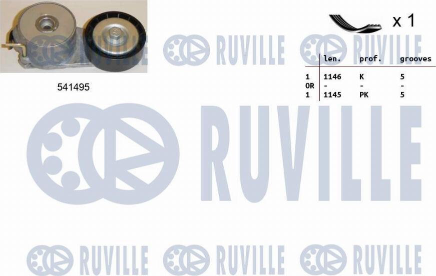 Ruville 570096 - Поликлиновый ременный комплект autospares.lv