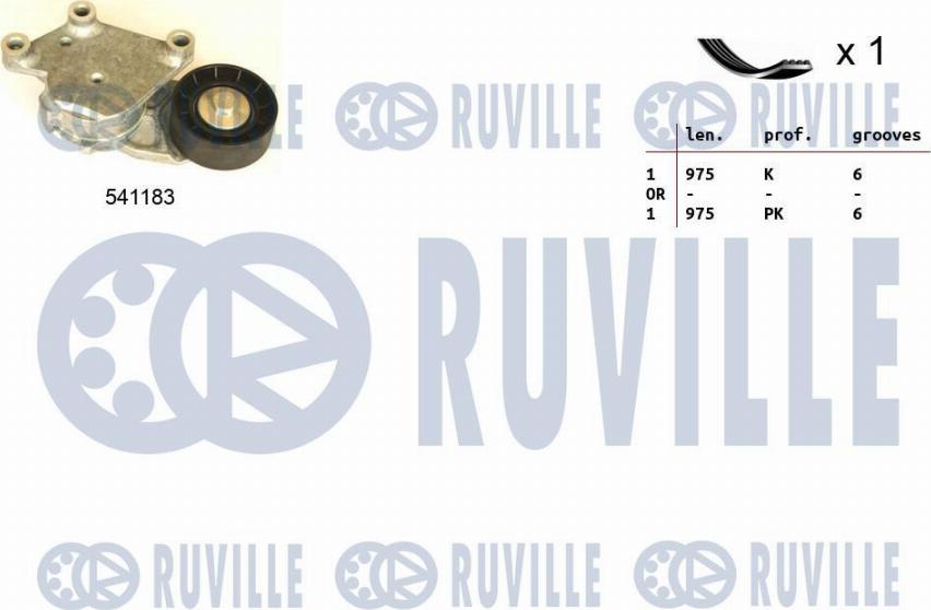 Ruville 570092 - Поликлиновый ременный комплект autospares.lv