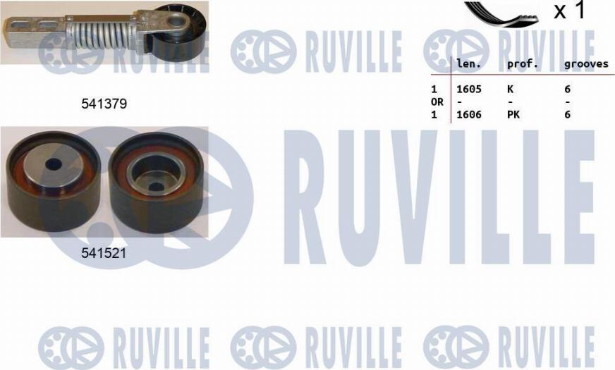 Ruville 570059 - Поликлиновый ременный комплект autospares.lv