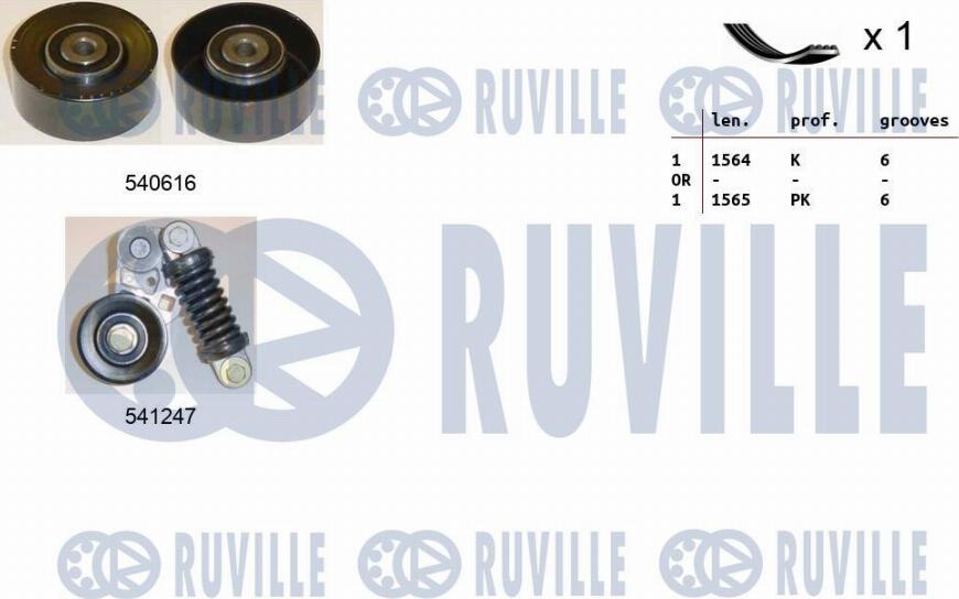 Ruville 570057 - Поликлиновый ременный комплект autospares.lv
