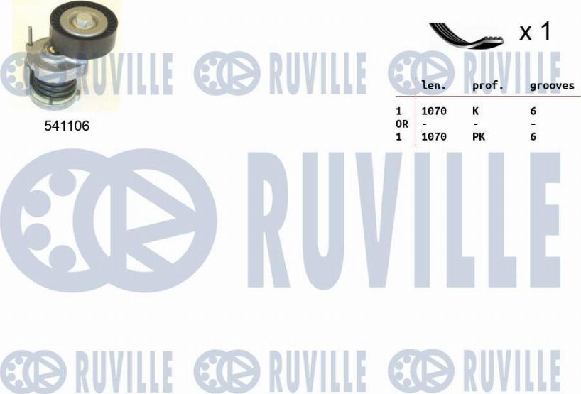 Ruville 570064 - Поликлиновый ременный комплект autospares.lv