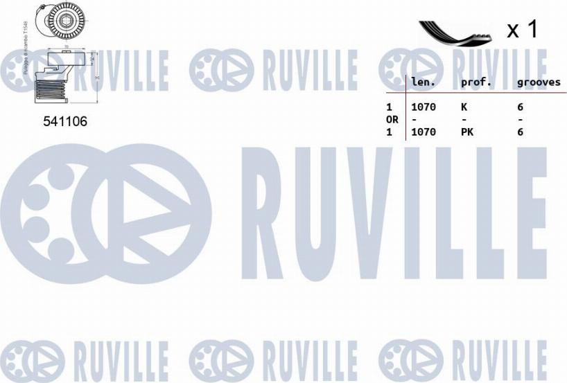 Ruville 570064 - Поликлиновый ременный комплект autospares.lv