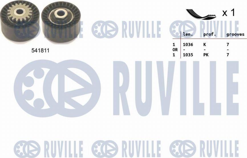 Ruville 570065 - Поликлиновый ременный комплект autospares.lv