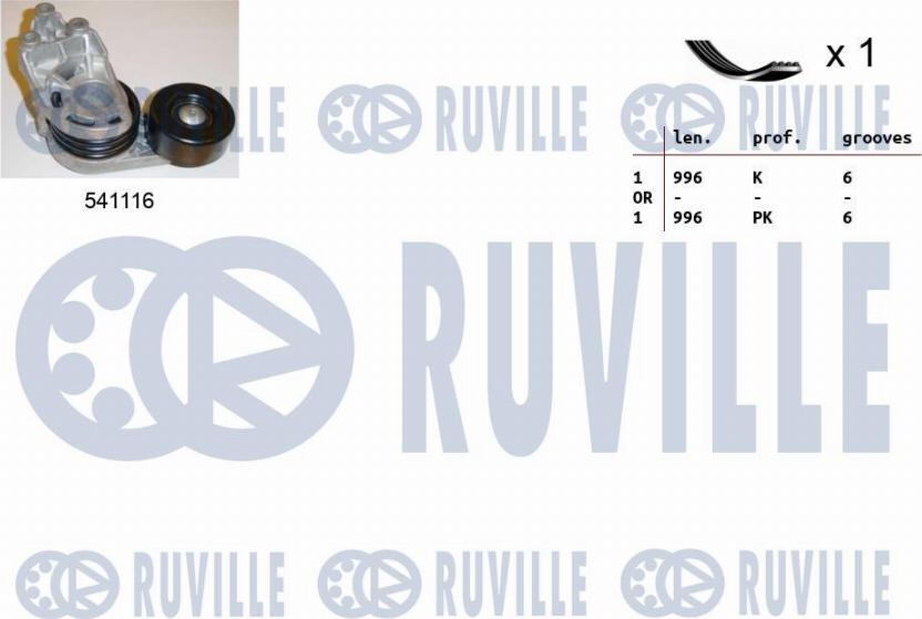 Ruville 570068 - Поликлиновый ременный комплект autospares.lv