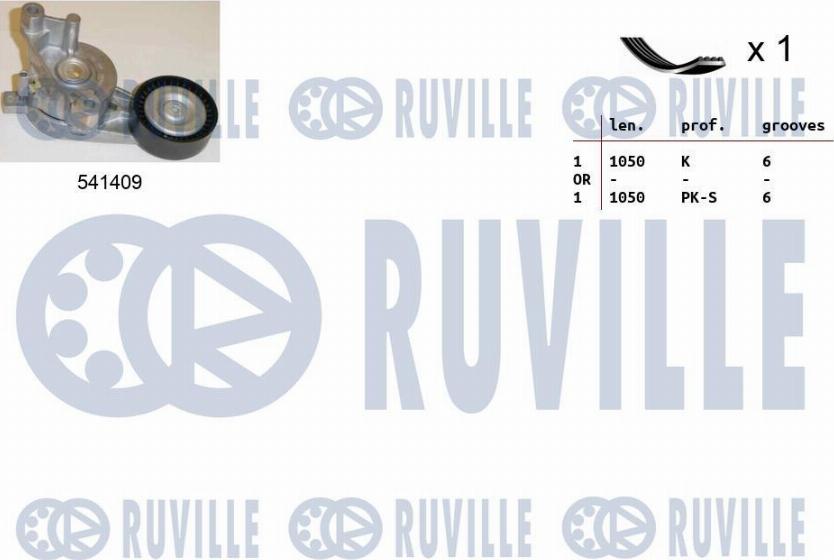 Ruville 570089 - Поликлиновый ременный комплект autospares.lv