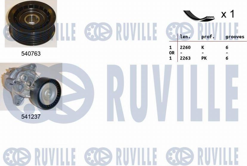 Ruville 570085 - Поликлиновый ременный комплект autospares.lv