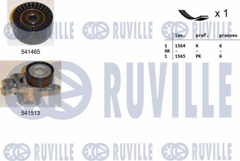 Ruville 570076 - Поликлиновый ременный комплект autospares.lv