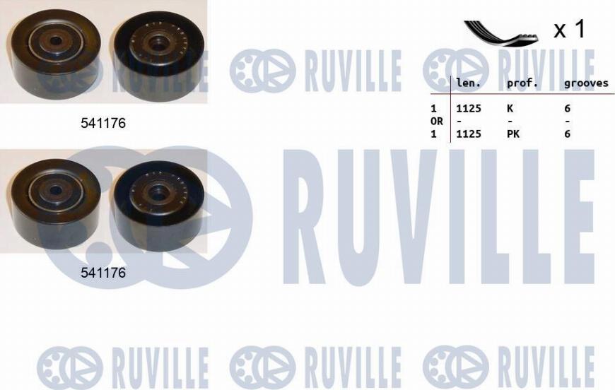 Ruville 570072 - Поликлиновый ременный комплект autospares.lv