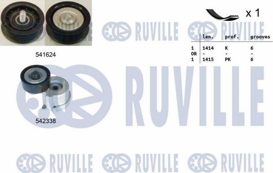 Ruville 570161 - Поликлиновый ременный комплект autospares.lv