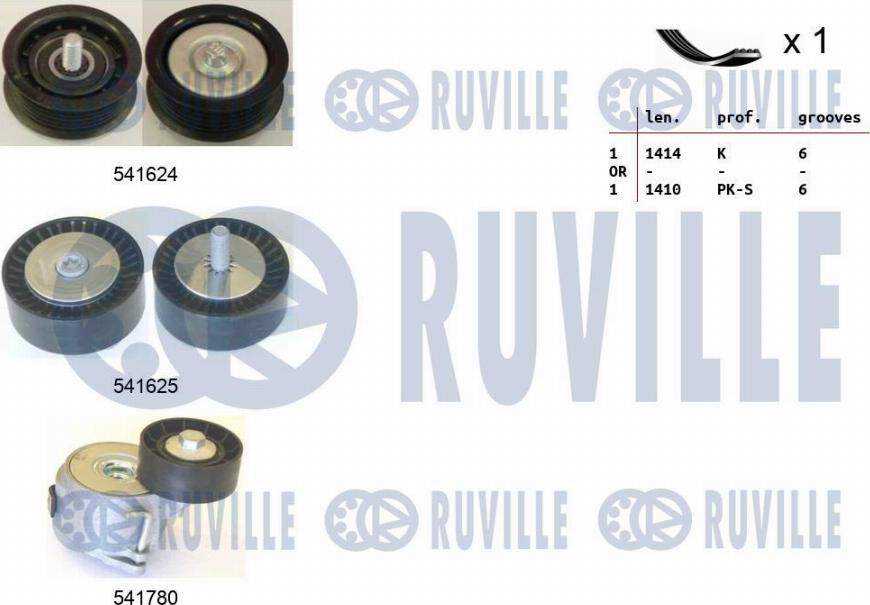Ruville 570168 - Поликлиновый ременный комплект autospares.lv