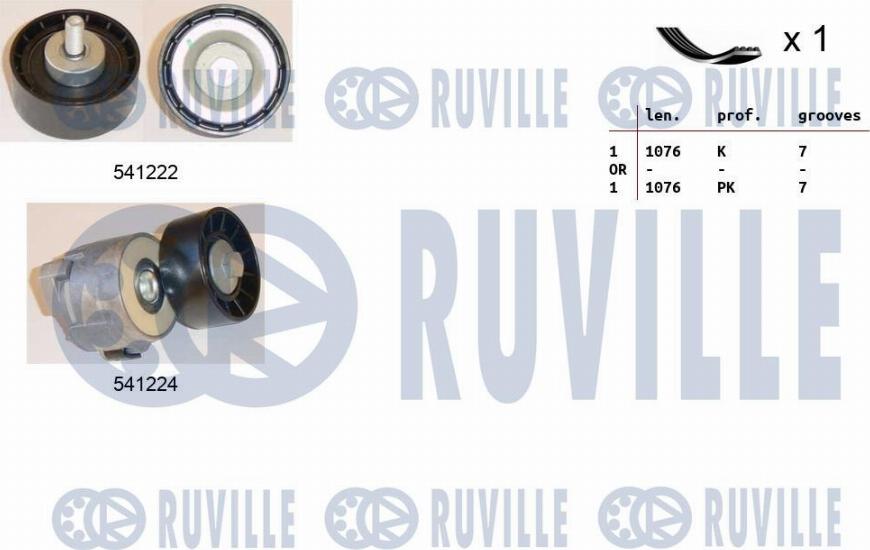 Ruville 570109 - Поликлиновый ременный комплект autospares.lv