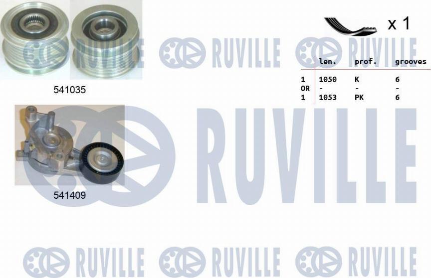 Ruville 570102 - Поликлиновый ременный комплект autospares.lv