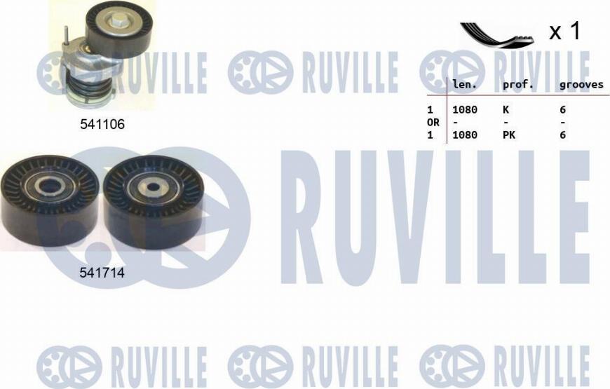 Ruville 570114 - Поликлиновый ременный комплект autospares.lv