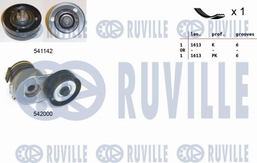 Ruville 570118 - Поликлиновый ременный комплект autospares.lv