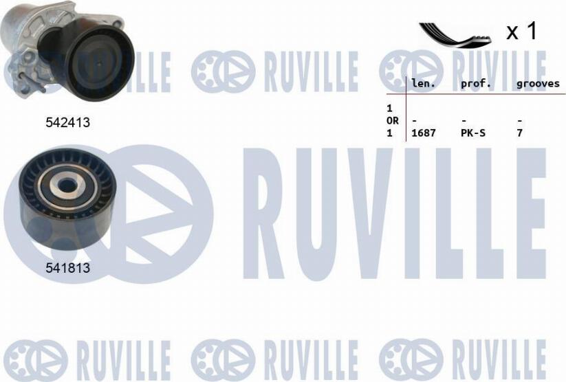 Ruville 570189 - Поликлиновый ременный комплект autospares.lv
