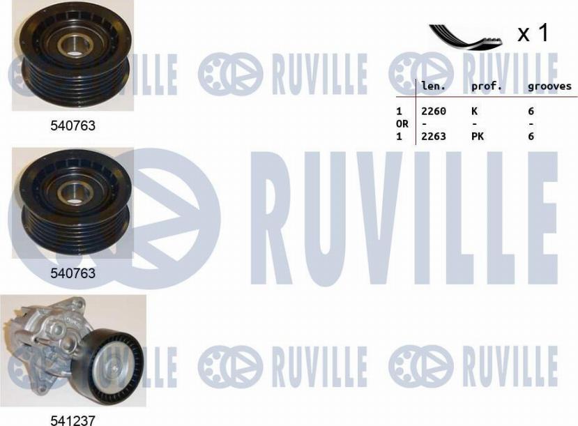 Ruville 570183 - Поликлиновый ременный комплект autospares.lv
