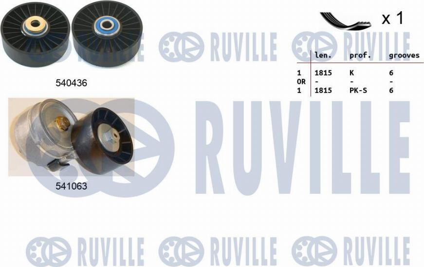 Ruville 570182 - Поликлиновый ременный комплект autospares.lv