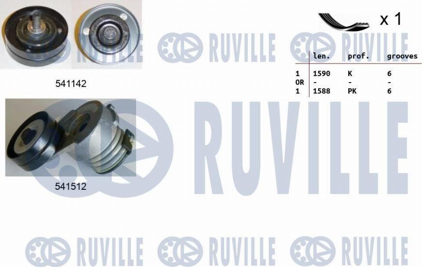 Ruville 570170 - Поликлиновый ременный комплект autospares.lv