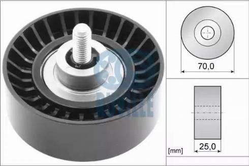 Ruville 57107 - Ролик, поликлиновый ремень autospares.lv