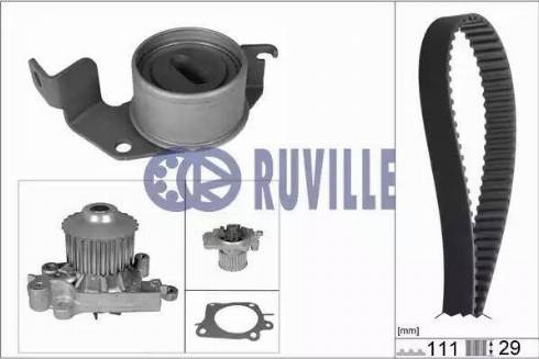 Ruville 57312701 - Водяной насос + комплект зубчатого ремня ГРМ autospares.lv