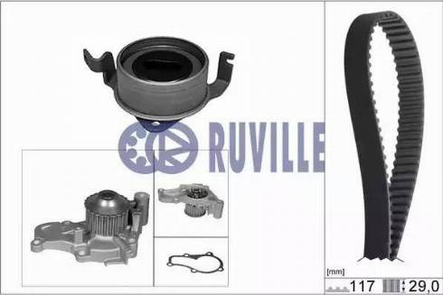 Ruville 57321701 - Водяной насос + комплект зубчатого ремня ГРМ autospares.lv