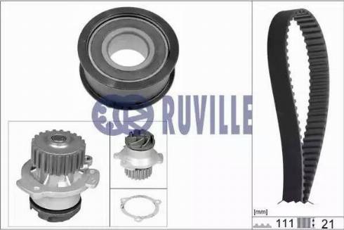 Ruville 57201702 - Водяной насос + комплект зубчатого ремня ГРМ autospares.lv