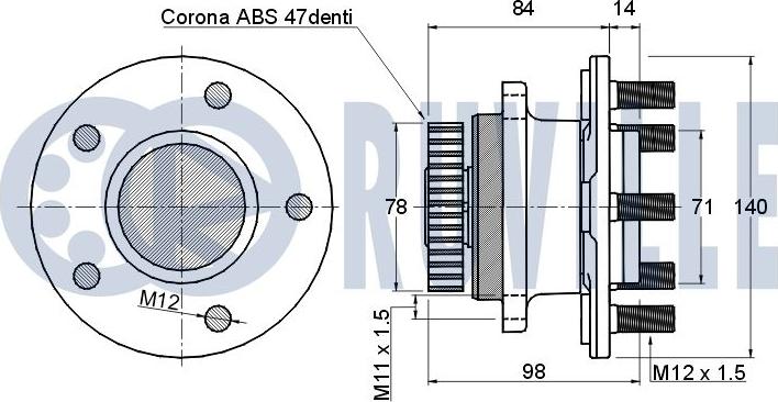 Ruville 220539 - Подшипник ступицы колеса, комплект autospares.lv